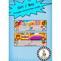 Pronoun Girl Boy Instruction Cards